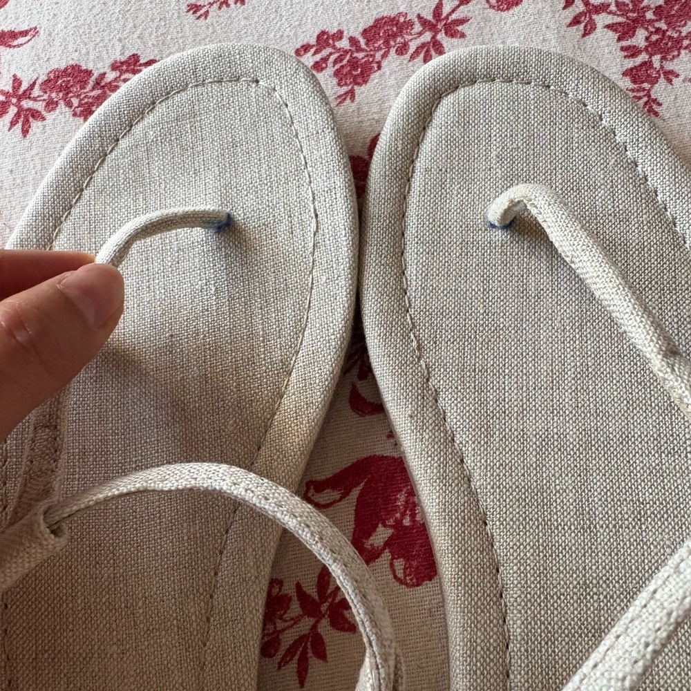 Reformation Thea Linen Sandals - Cream - Picture 6 of 7